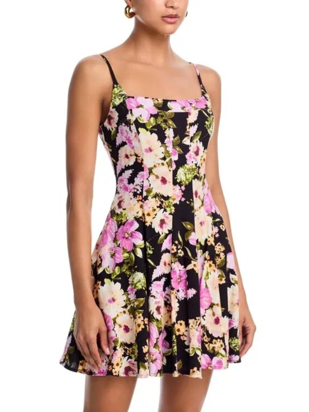 AQUA floral panel mini dress, Size M